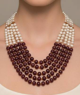 Maroon beaded necklaces 2