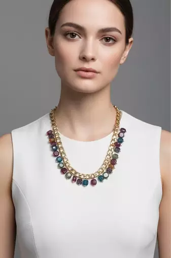 Multicolor stone necklaces