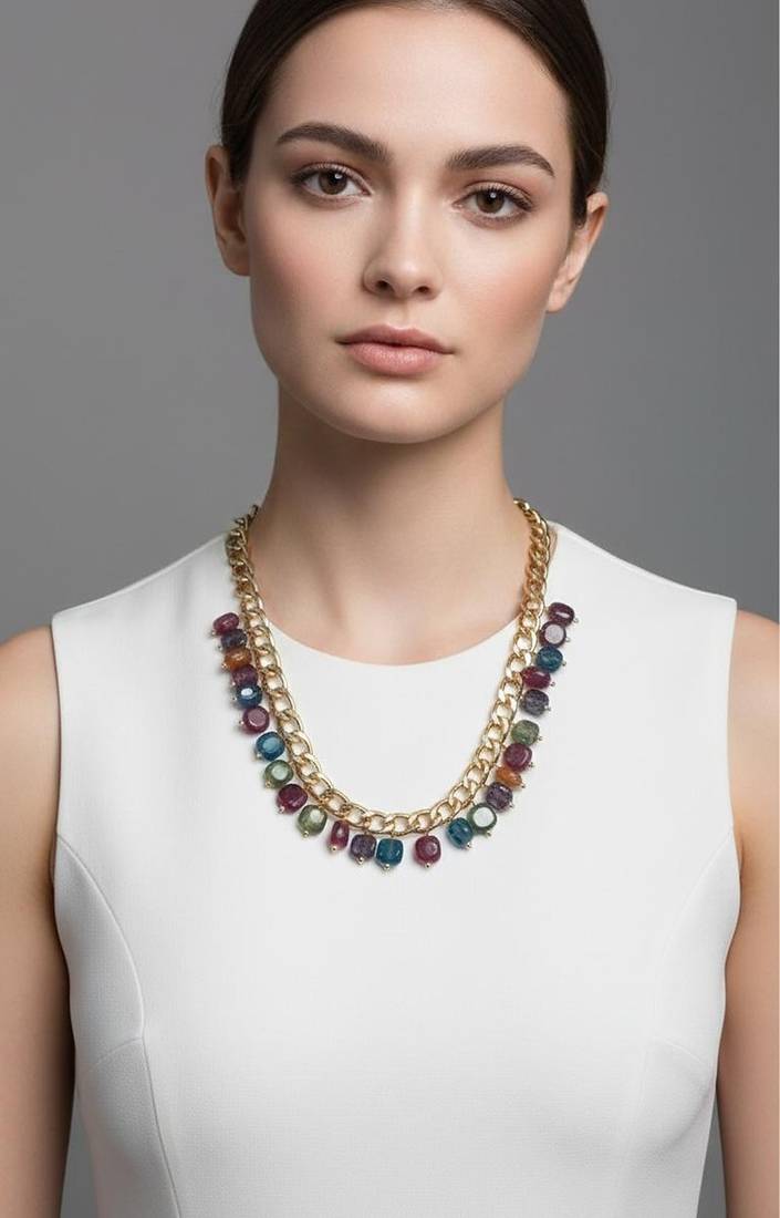 Multicolor stone necklaces