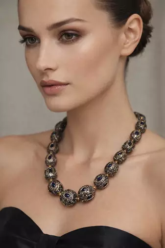 Black pearl necklaces