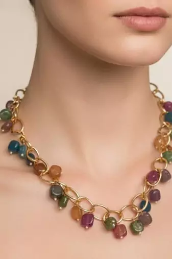 Multicolor pearl necklaces