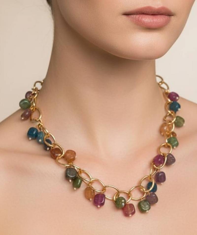 Multicolor pearl necklaces