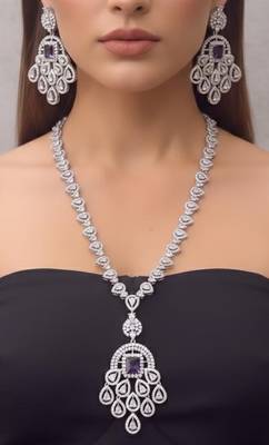 Silver plated necklace with earring 2