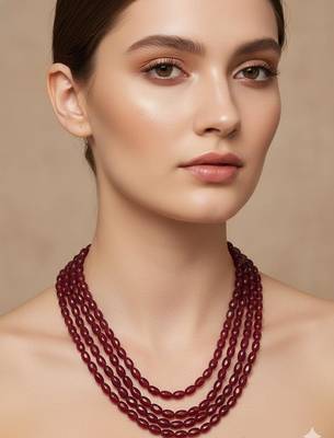 Maroon beaded necklaces 1