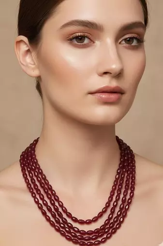 Maroon beaded necklaces