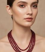 Maroon beaded necklaces