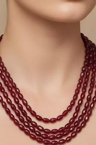 Maroon beaded necklaces
