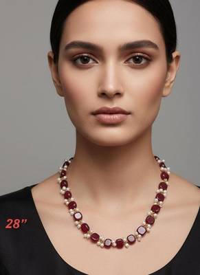 Maroon stone necklaces 1