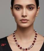Maroon stone necklaces