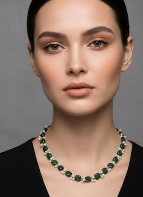 Green stone necklaces 1