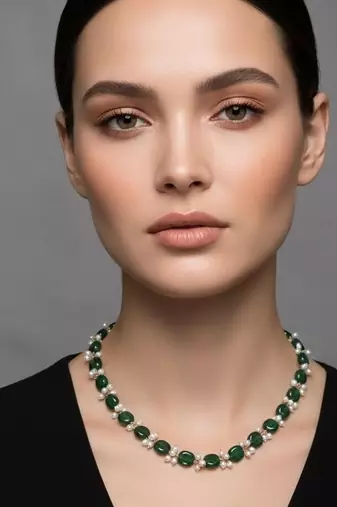 Green stone necklaces