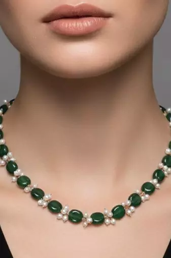 Green stone necklaces