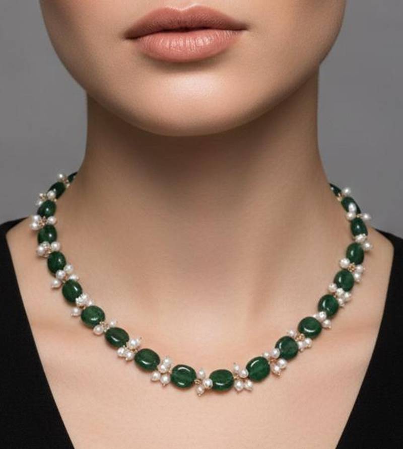 Green stone necklaces