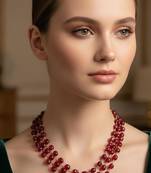Maroon beaded necklaces