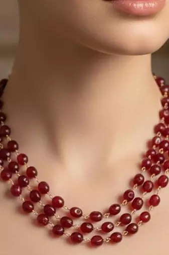 Maroon beaded necklaces