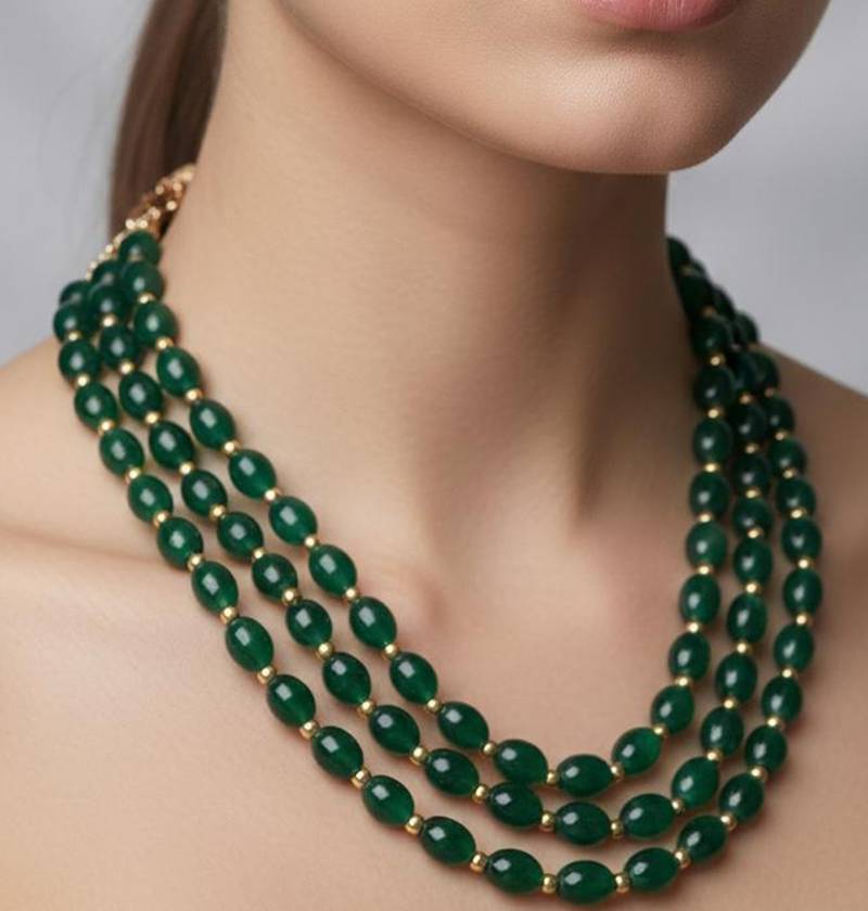 Green pearl necklaces