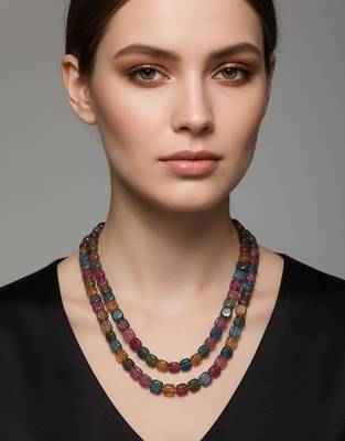 Multicolor stone necklaces 1