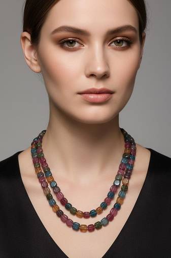 Multicolor stone necklaces