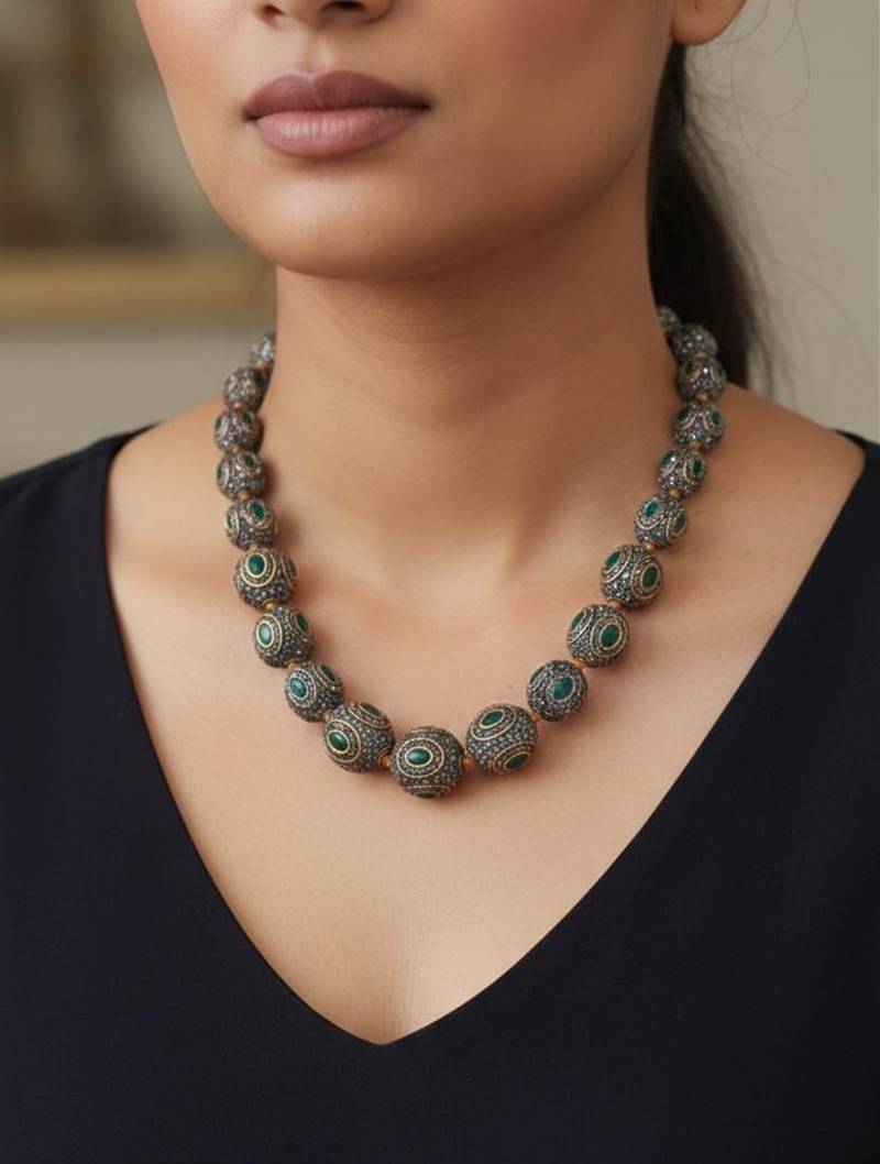 Grey pearl necklaces