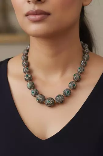 Grey pearl necklaces
