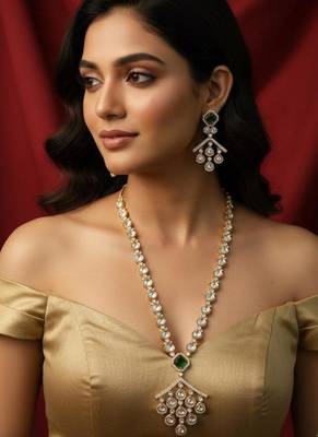 Silver plated necklace with earring 1