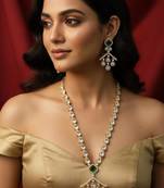 Silver plated necklace with earring