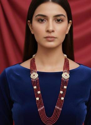 Maroon beaded necklaces 1