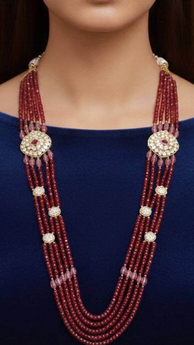 Maroon beaded necklaces