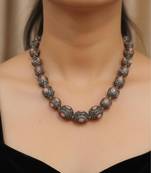 Pink pearl necklaces