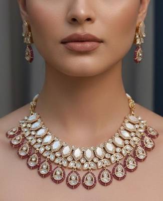 Brown pearl necklace with earring 2