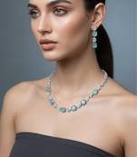 Blue stone necklace with earring