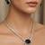 Black silver plated necklace with earring