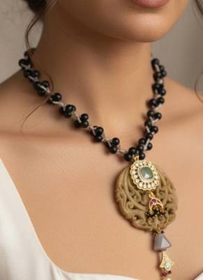 Black beaded necklaces 2