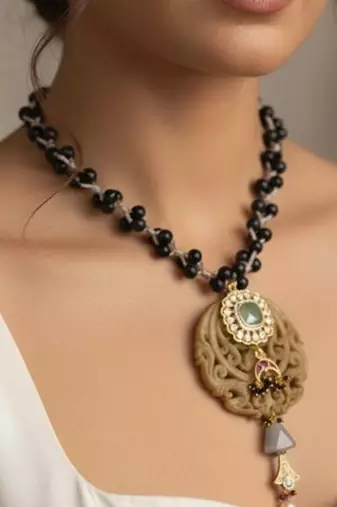 Black beaded necklaces