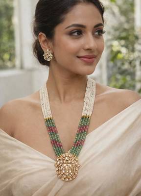 Green beaded necklaces 1
