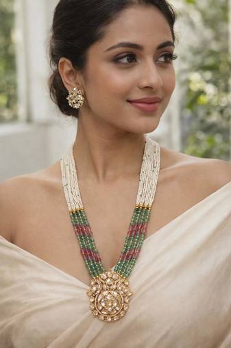 Green beaded necklaces