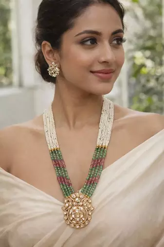 Green beaded necklaces