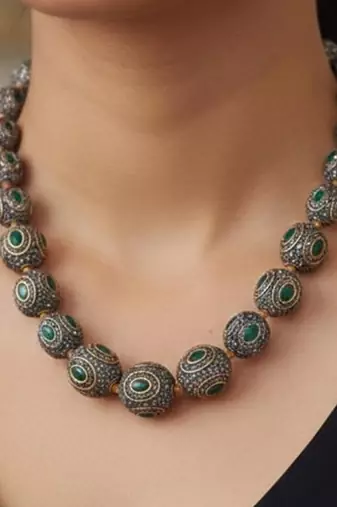 Grey pearl necklaces
