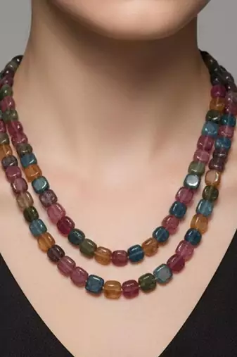 Multicolor stone necklaces