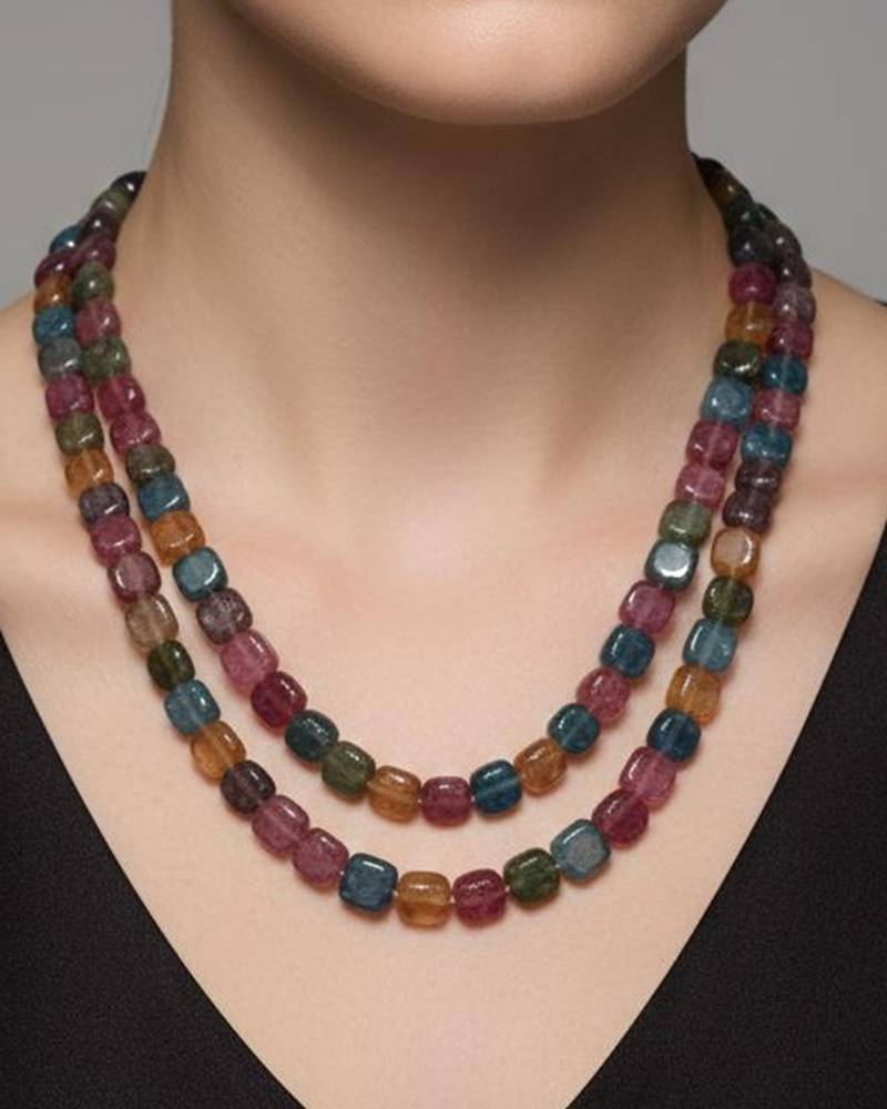 Multicolor stone necklaces