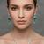 Green silver plated necklace with earring