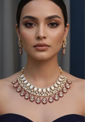 Brown pearl necklace with earring 1