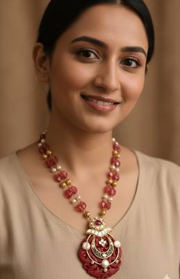 Red pearl necklaces 1
