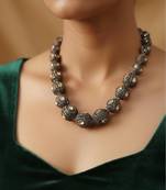 Grey studded necklaces