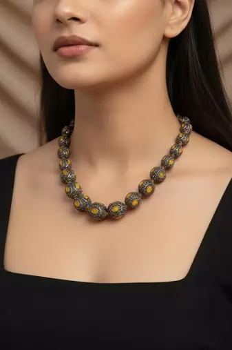 Yellow pearl necklaces