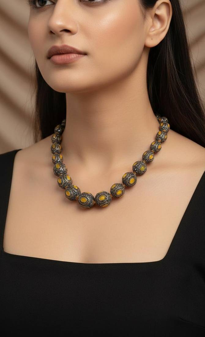 Yellow pearl necklaces