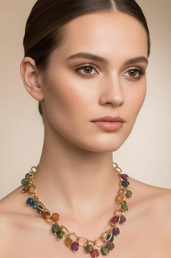 Multicolor pearl necklaces