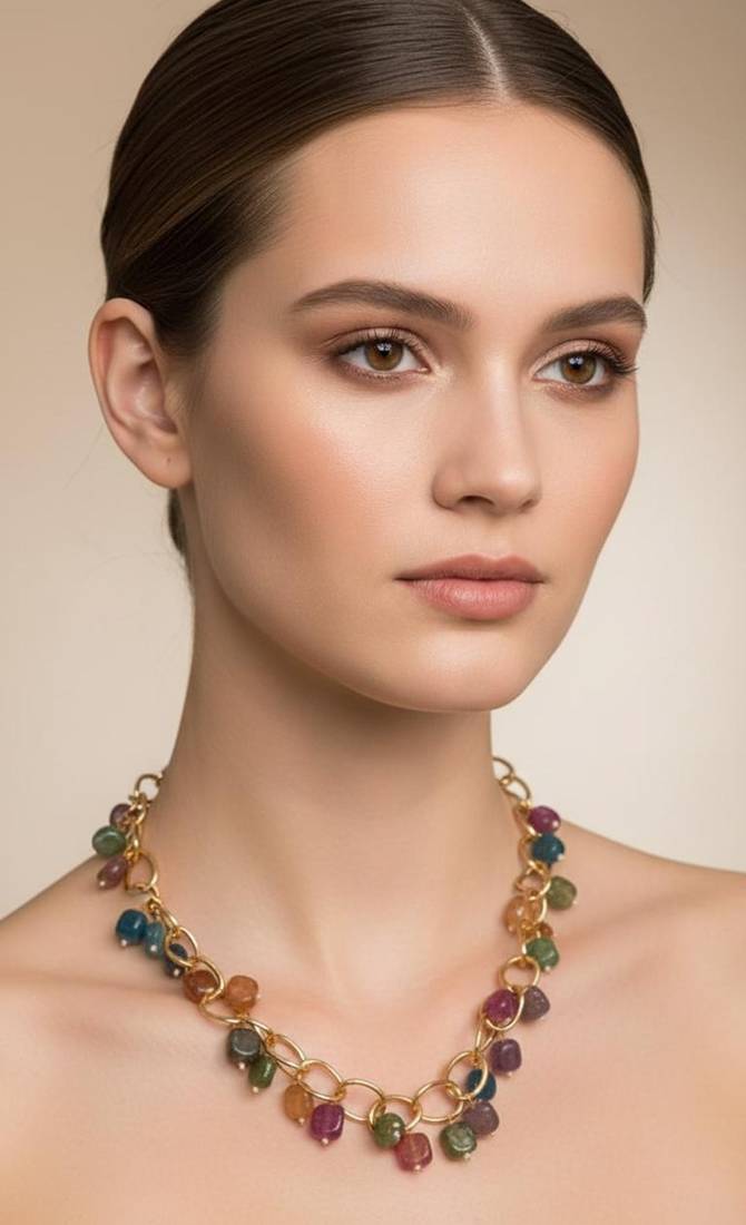 Multicolor pearl necklaces