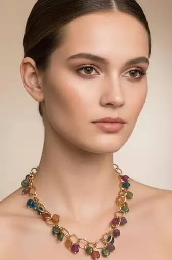 Multicolor pearl necklaces