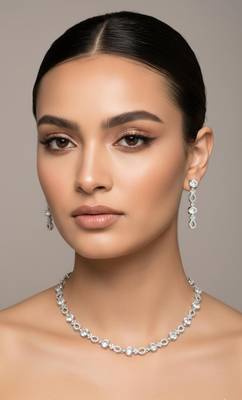 Silver plated necklace with earring 1